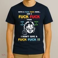 With The Fuck Everywhere Funny Horror Halloween Costume T-Shirt thumb 3