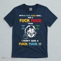 With The Fuck Everywhere Funny Horror Halloween Costume T-Shirt thumb 5