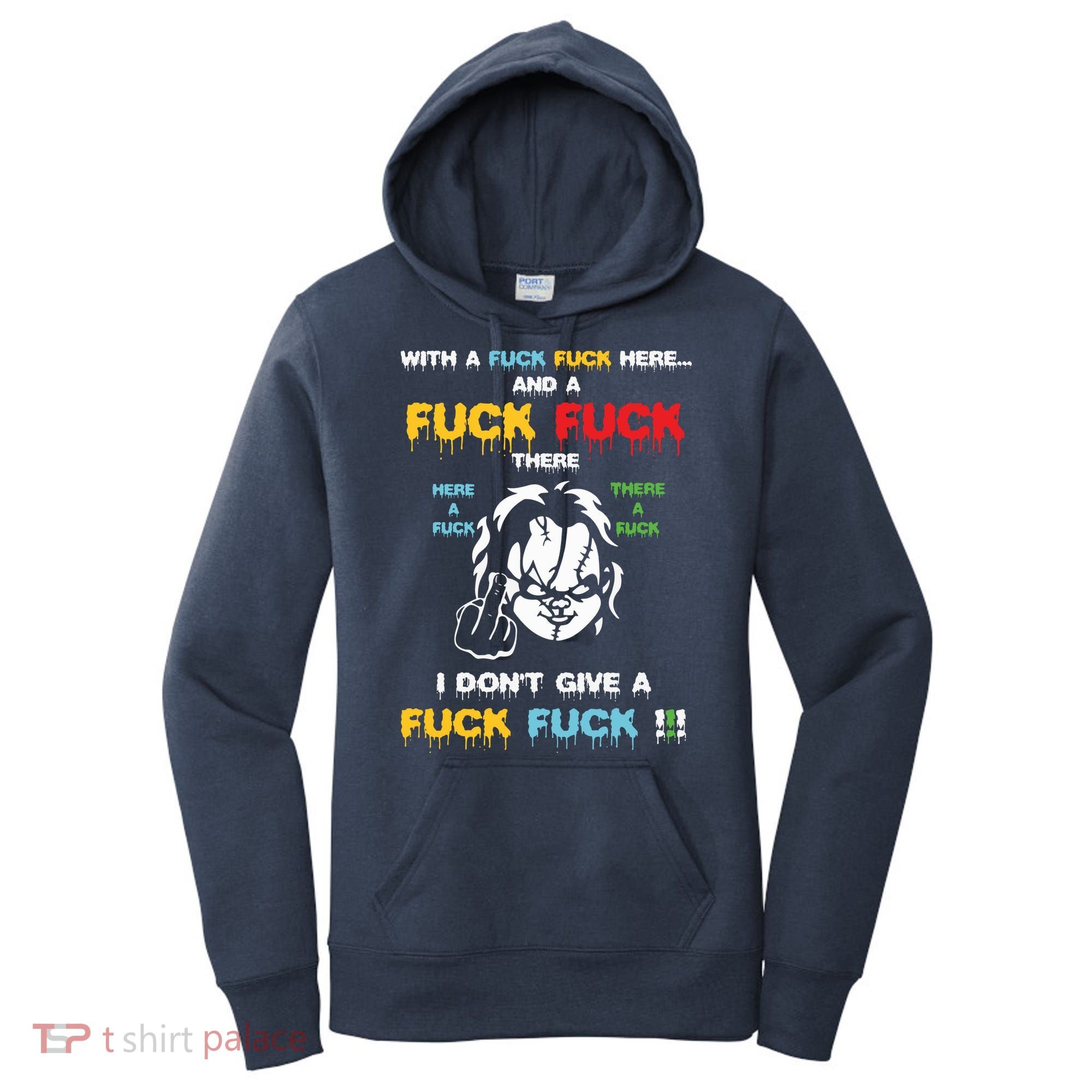 With The Fuck Everywhere Funny Horror Halloween Costume Women's Hoodie