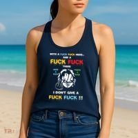 With The Fuck Everywhere Funny Horror Halloween Costume Women's Tank Top thumb 2