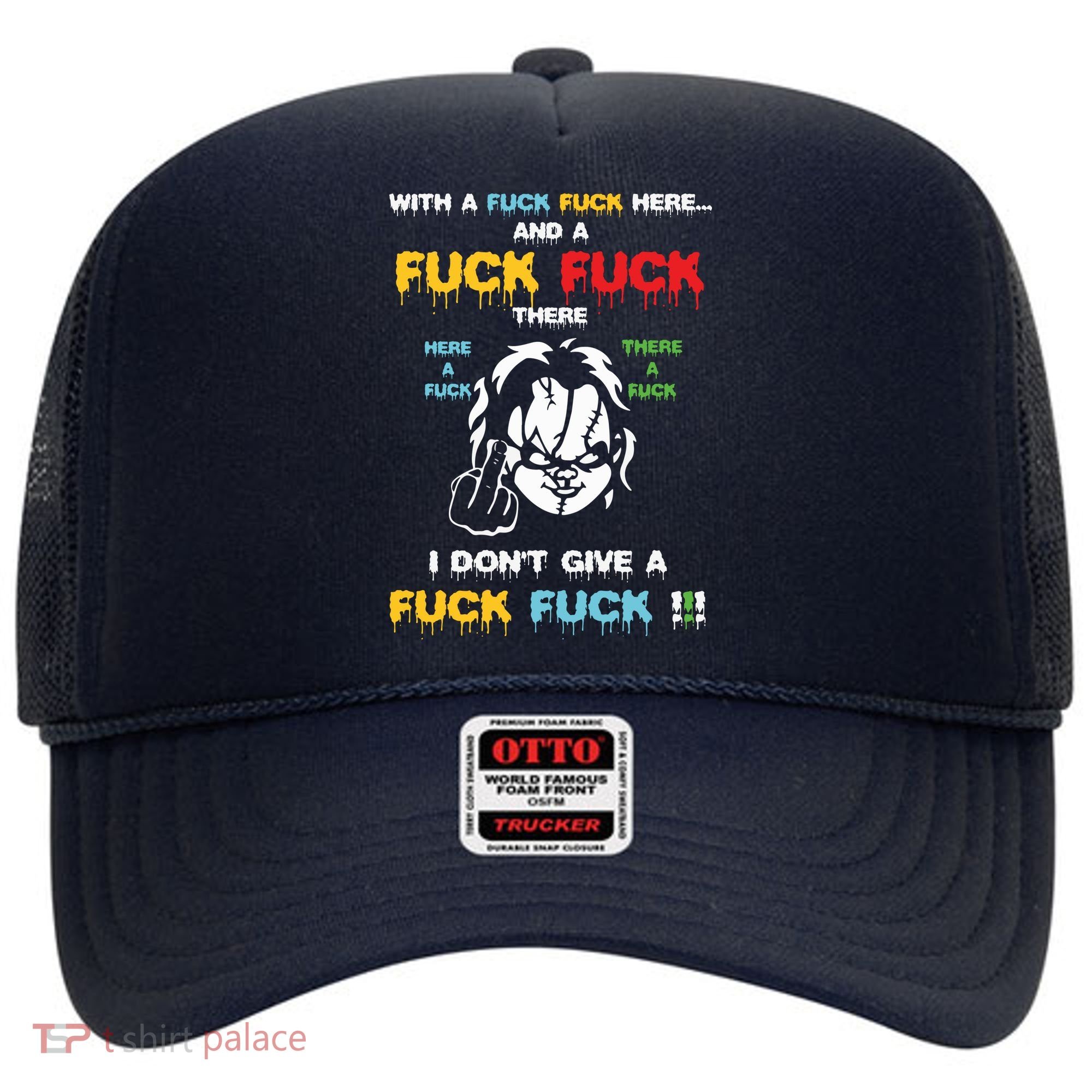 With The Fuck Everywhere Funny Horror Halloween Costume Hat