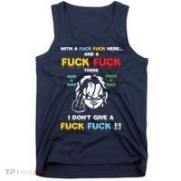 With The Fuck Everywhere Funny Horror Halloween Costume Tank Top thumb 0