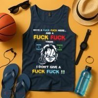With The Fuck Everywhere Funny Horror Halloween Costume Tank Top thumb 4