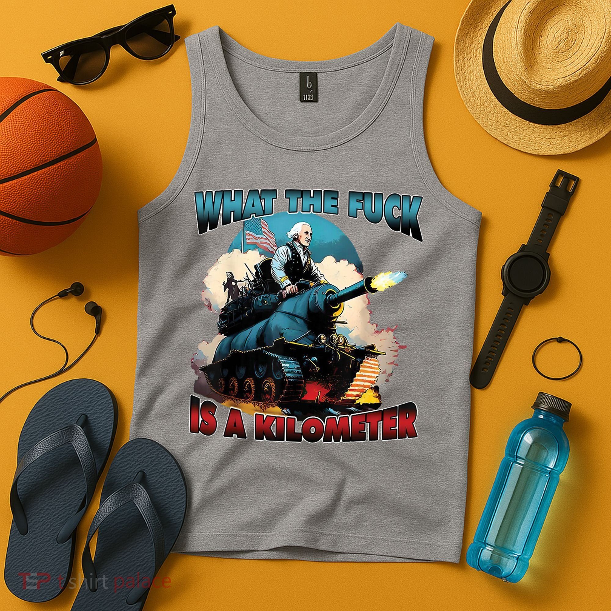 What The Fuck Is A Kilometer Funny George Washington Tank Top