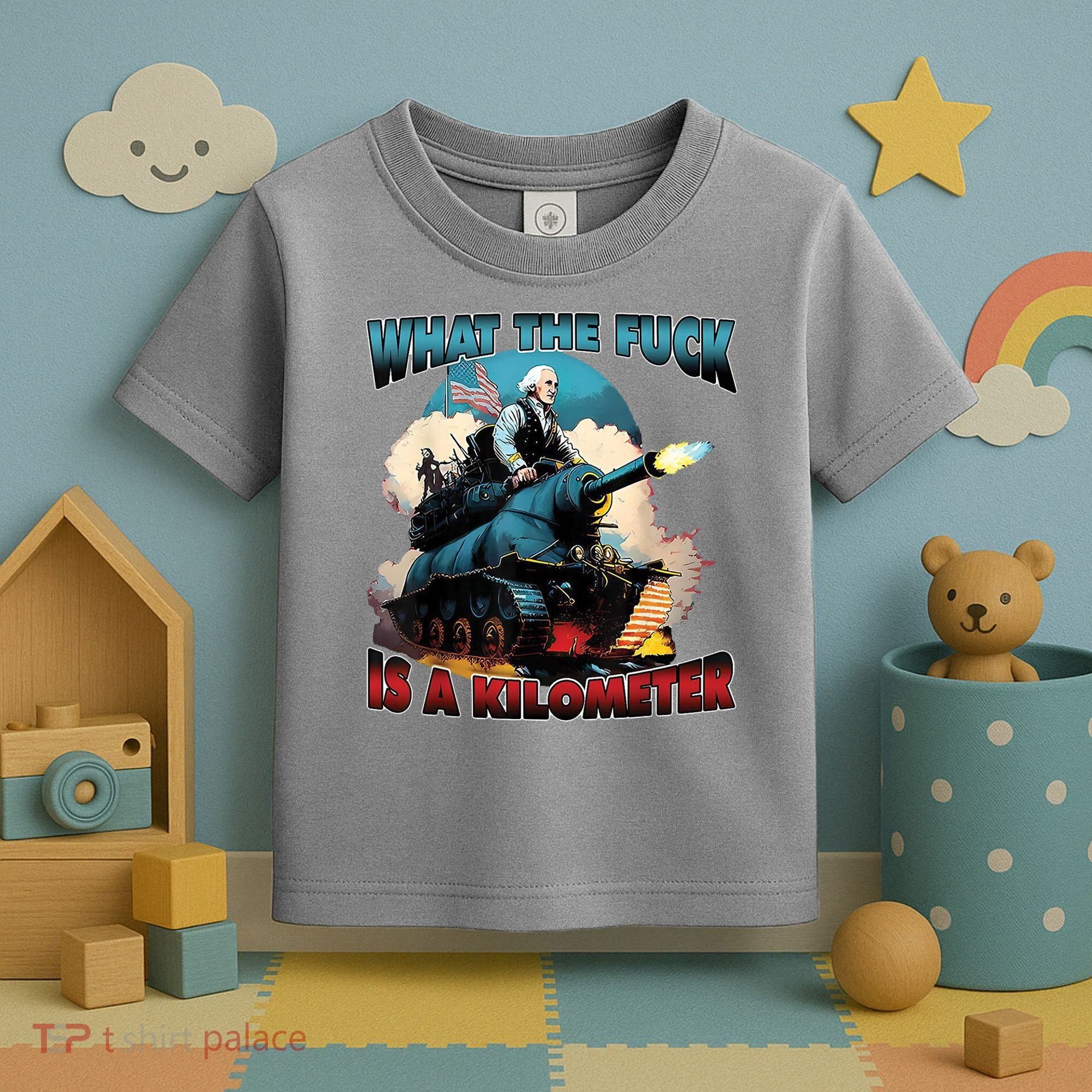 What The Fuck Is A Kilometer Funny George Washington Toddler T-Shirt