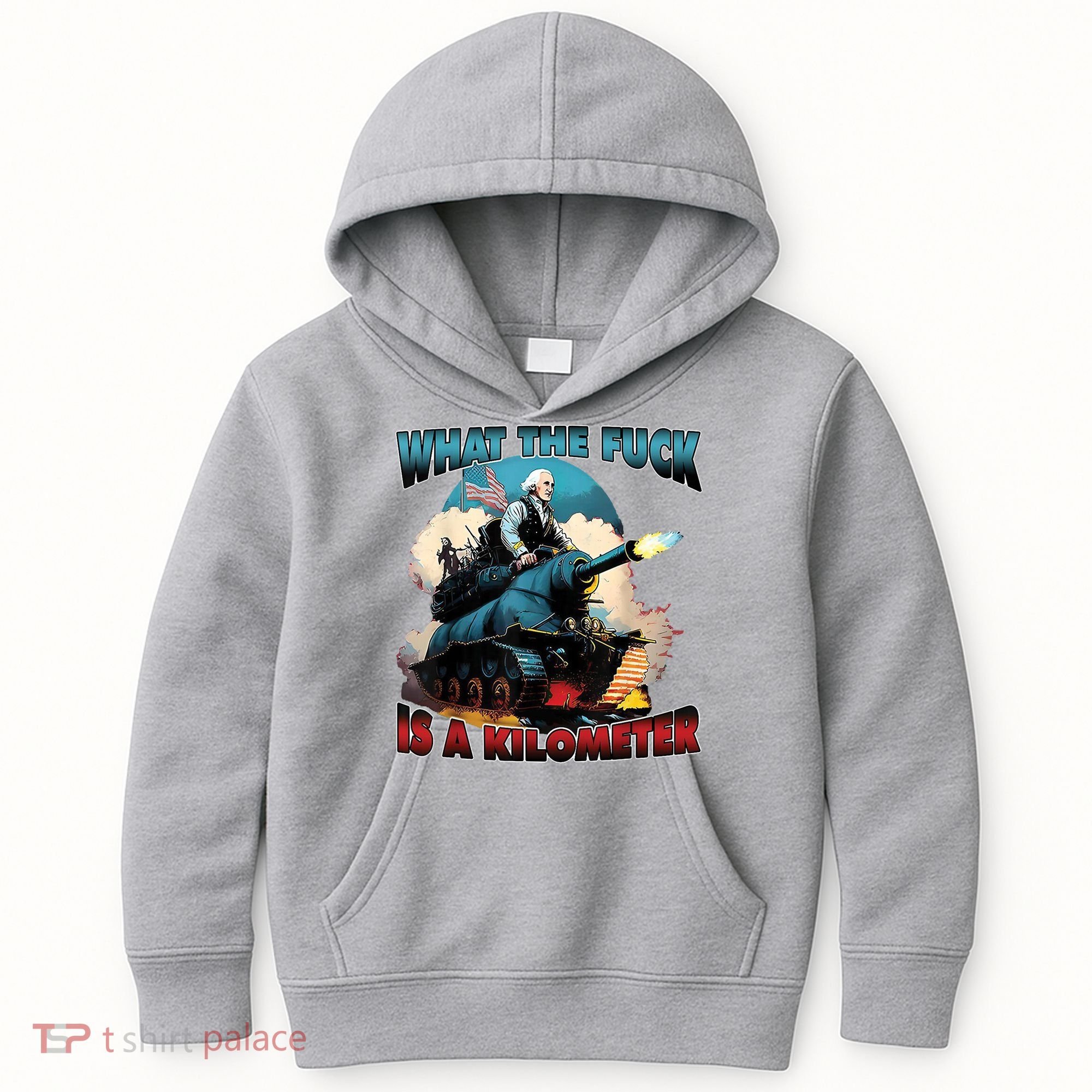What The Fuck Is A Kilometer Funny George Washington Kids Hoodie