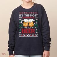 wonderful time for a beer Ugly Christmas Sweaters Women's Sweatshirt thumb 0