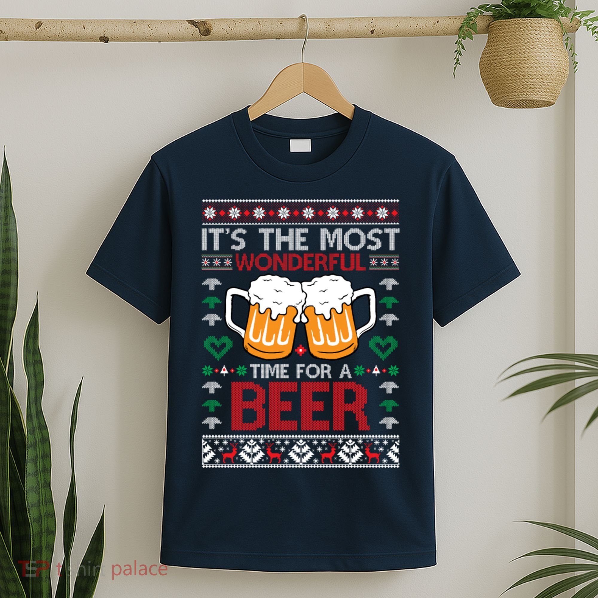 wonderful time for a beer Ugly Christmas Sweaters T-Shirt
