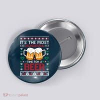 wonderful time for a beer Ugly Christmas Sweaters Button thumb 0
