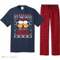 wonderful time for a beer Ugly Christmas Sweaters Pajama Set thumb 0
