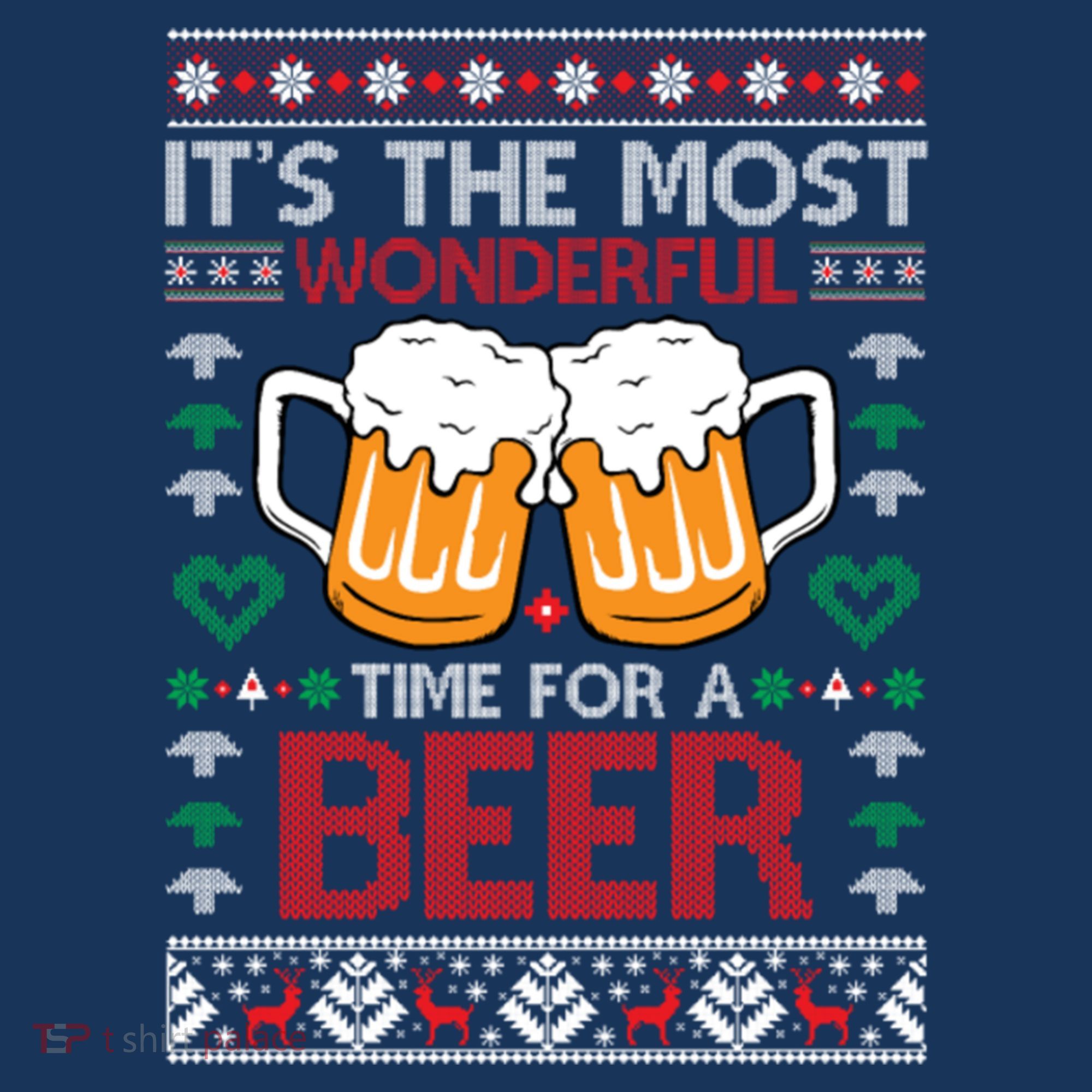 wonderful time for a beer Ugly Christmas Sweaters Women's Hoodie