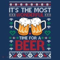 wonderful time for a beer Ugly Christmas Sweaters Mousepad thumb 1