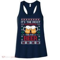 wonderful time for a beer Ugly Christmas Sweaters Women's Tank Top thumb 0