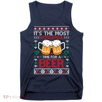 wonderful time for a beer Ugly Christmas Sweaters Tank Top