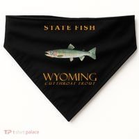 Wyoming Territory Fish The Cutthroat Trout USA-Made Doggie Bandana thumb 0