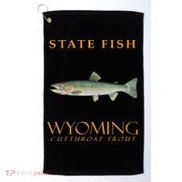 Wyoming Territory Fish The Cutthroat Trout Golf Towel thumb 0