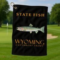 Wyoming Territory Fish The Cutthroat Trout Golf Towel thumb 1