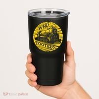 Who Tooted Funny Train Lover Cute Model Railroad Conductor Tumbler thumb 2