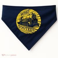 Who Tooted Funny Train Lover Cute Model Railroad Conductor USA-Made Doggie Bandana thumb 0
