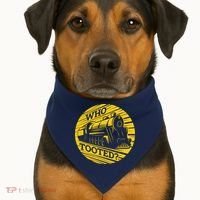 Who Tooted Funny Train Lover Cute Model Railroad Conductor USA-Made Doggie Bandana thumb 1