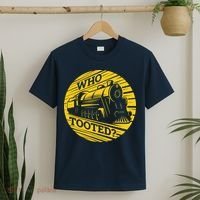 Who Tooted Funny Train Lover Cute Model Railroad Conductor T-Shirt thumb 2