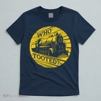 Who Tooted Funny Train Lover Cute Model Railroad Conductor T-Shirt thumb 5