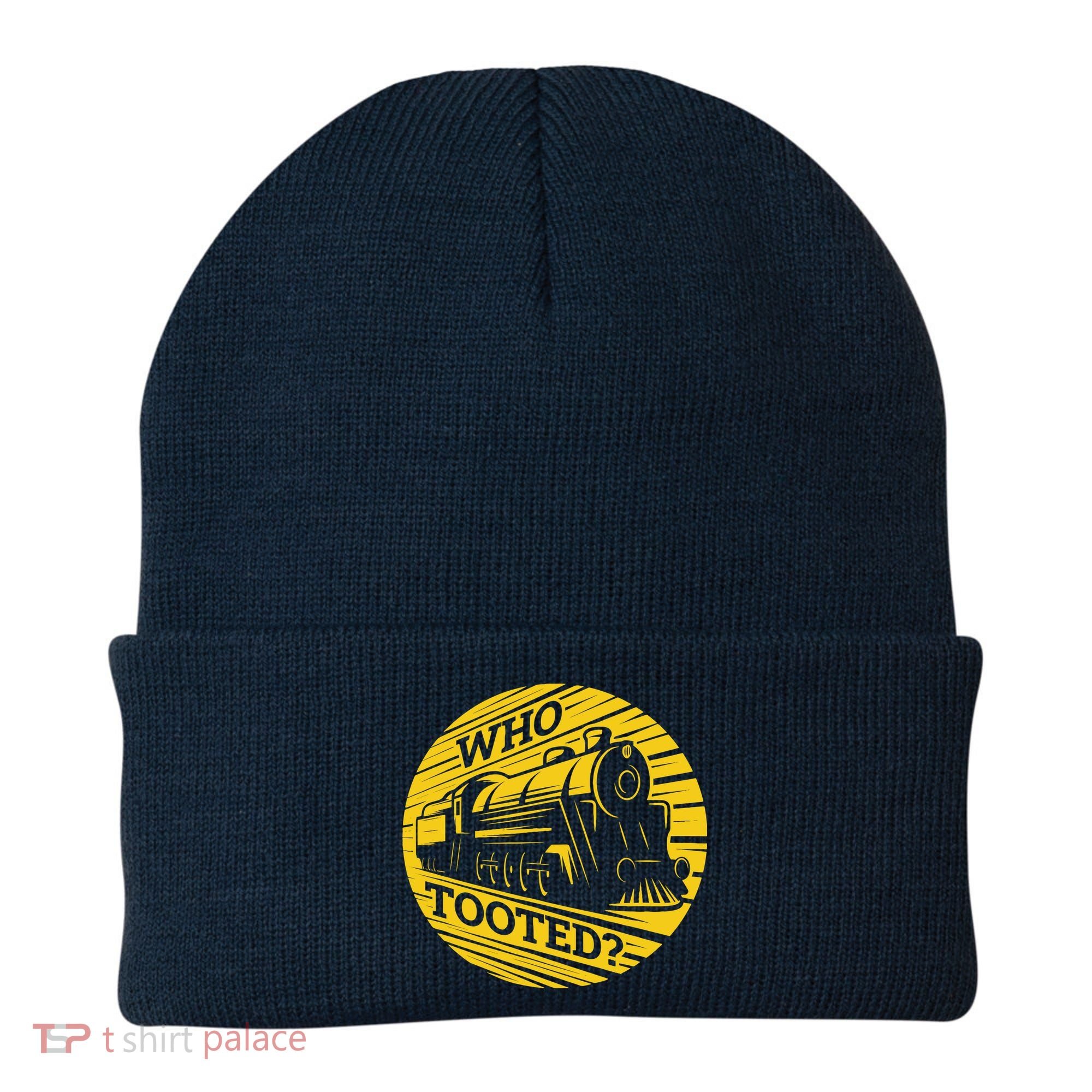 Who Tooted Funny Train Lover Cute Model Railroad Conductor Beanie
