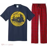 Who Tooted Funny Train Lover Cute Model Railroad Conductor Pajama Set thumb 0