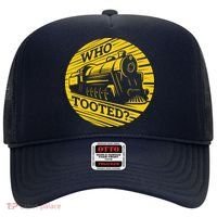 Who Tooted Funny Train Lover Cute Model Railroad Conductor Hat thumb 0