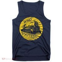 Who Tooted Funny Train Lover Cute Model Railroad Conductor Tank Top thumb 0