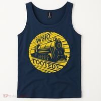 Who Tooted Funny Train Lover Cute Model Railroad Conductor Tank Top thumb 2