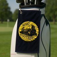 Who Tooted Funny Train Lover Cute Model Railroad Conductor Golf Towel thumb 2