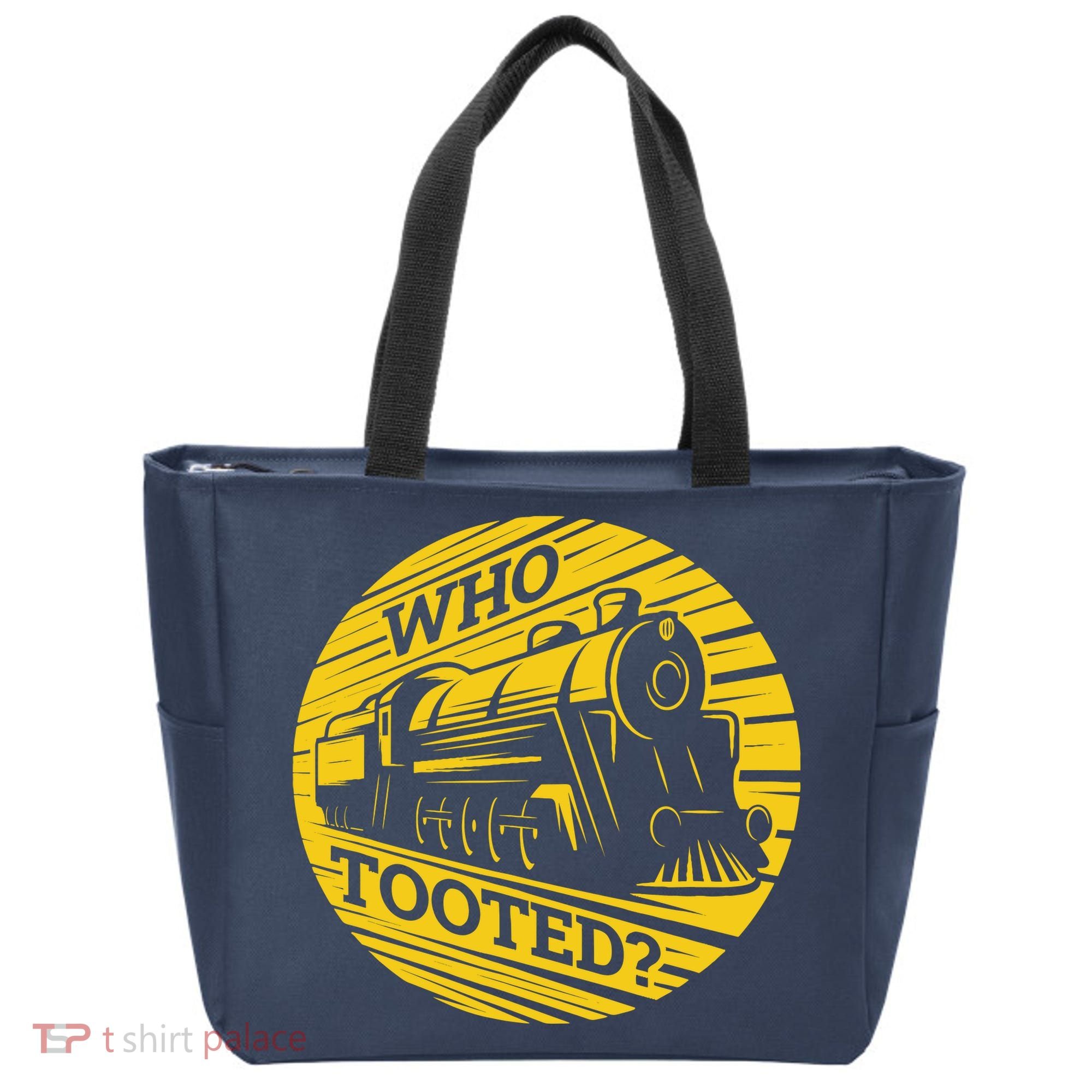 Who Tooted Funny Train Lover Cute Model Railroad Conductor Tote Bag
