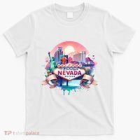 Welcome To Fabulous Nevada Las Vegas Water Color Logo T-Shirt thumb 0