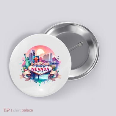 Welcome To Fabulous Nevada Las Vegas Water Color Logo Button