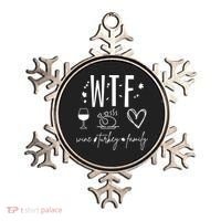 Wine Turkey Family Wtf Gift Funny Thanksgiving Fall Autumn Gift Ornament thumb 0