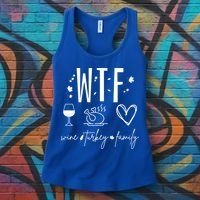 Wine Turkey Family Wtf Gift Funny Thanksgiving Fall Autumn Gift Women's Tank Top thumb 3