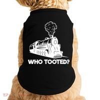 Who Tooted Funny Train Lovers & Railroad Model Trains Doggie Tank thumb 0