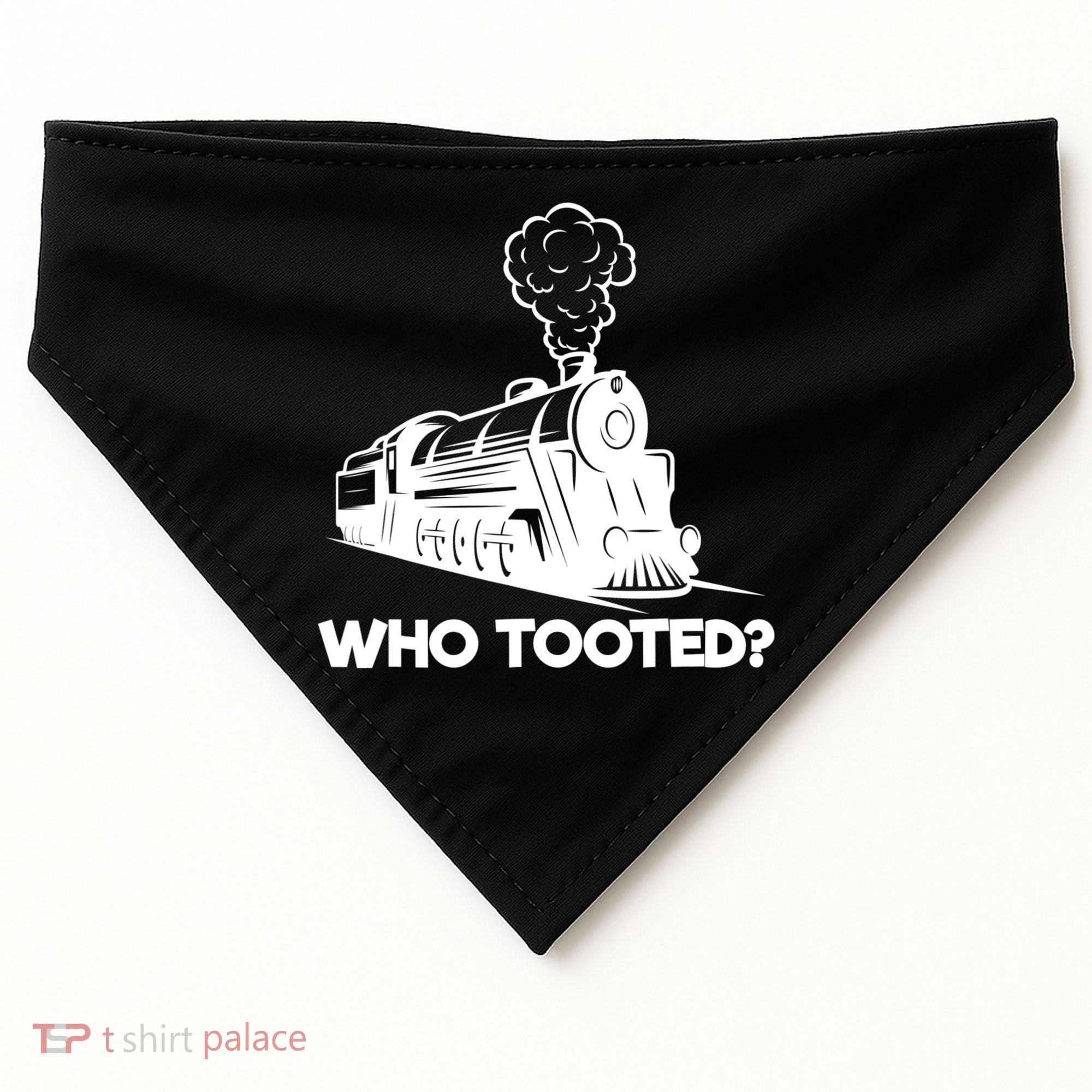 Who Tooted Funny Train Lovers & Railroad Model Trains USA-Made Doggie Bandana