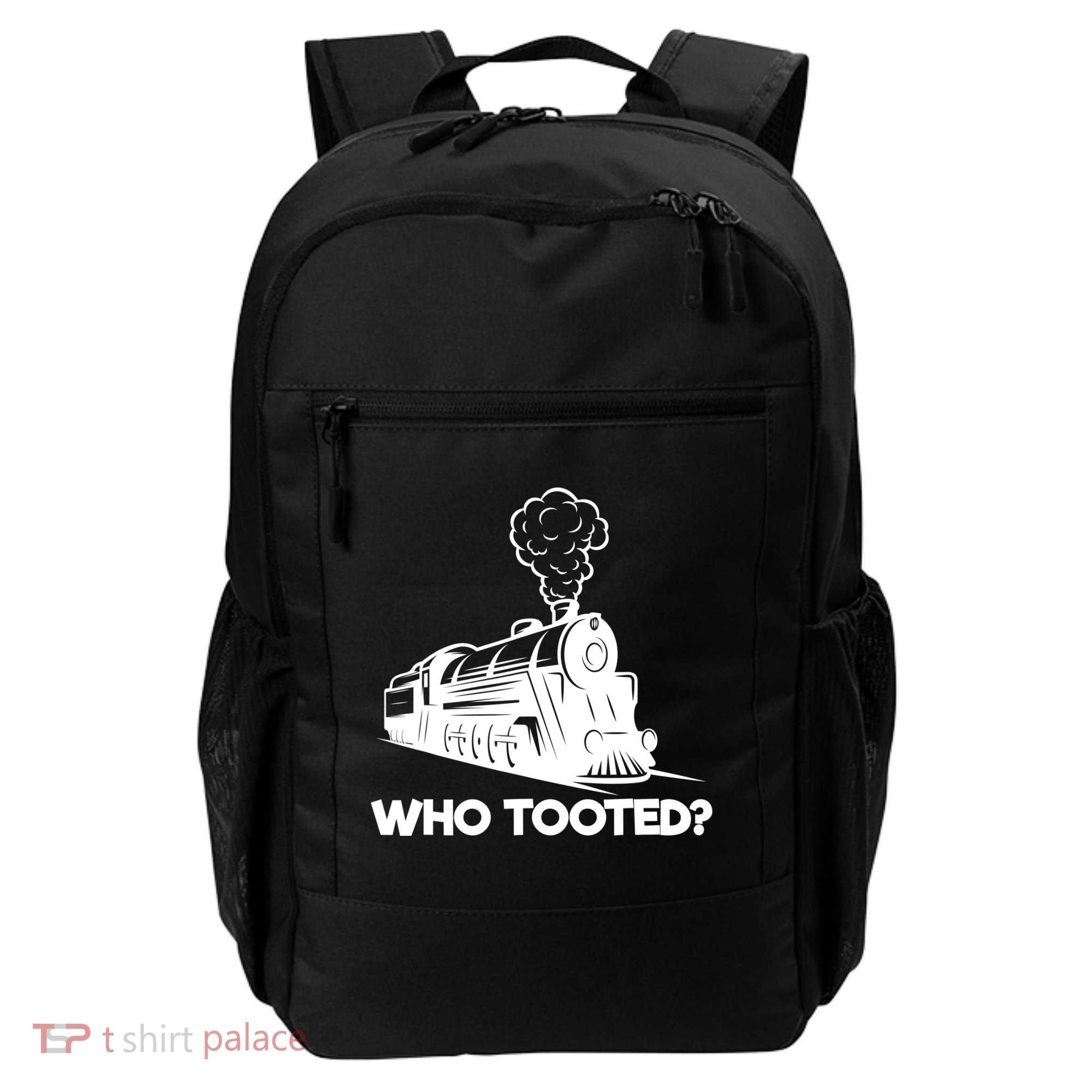 Who Tooted Funny Train Lovers & Railroad Model Trains Backpack