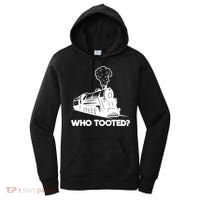 Who Tooted Funny Train Lovers & Railroad Model Trains Women's Hoodie thumb 0