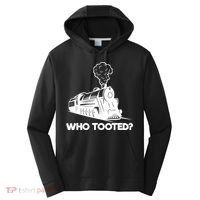 Who Tooted Funny Train Lovers & Railroad Model Trains Performance Fleece Hoodie thumb 0