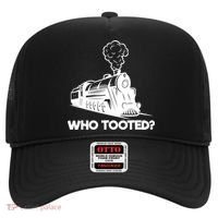 Who Tooted Funny Train Lovers & Railroad Model Trains Hat thumb 0