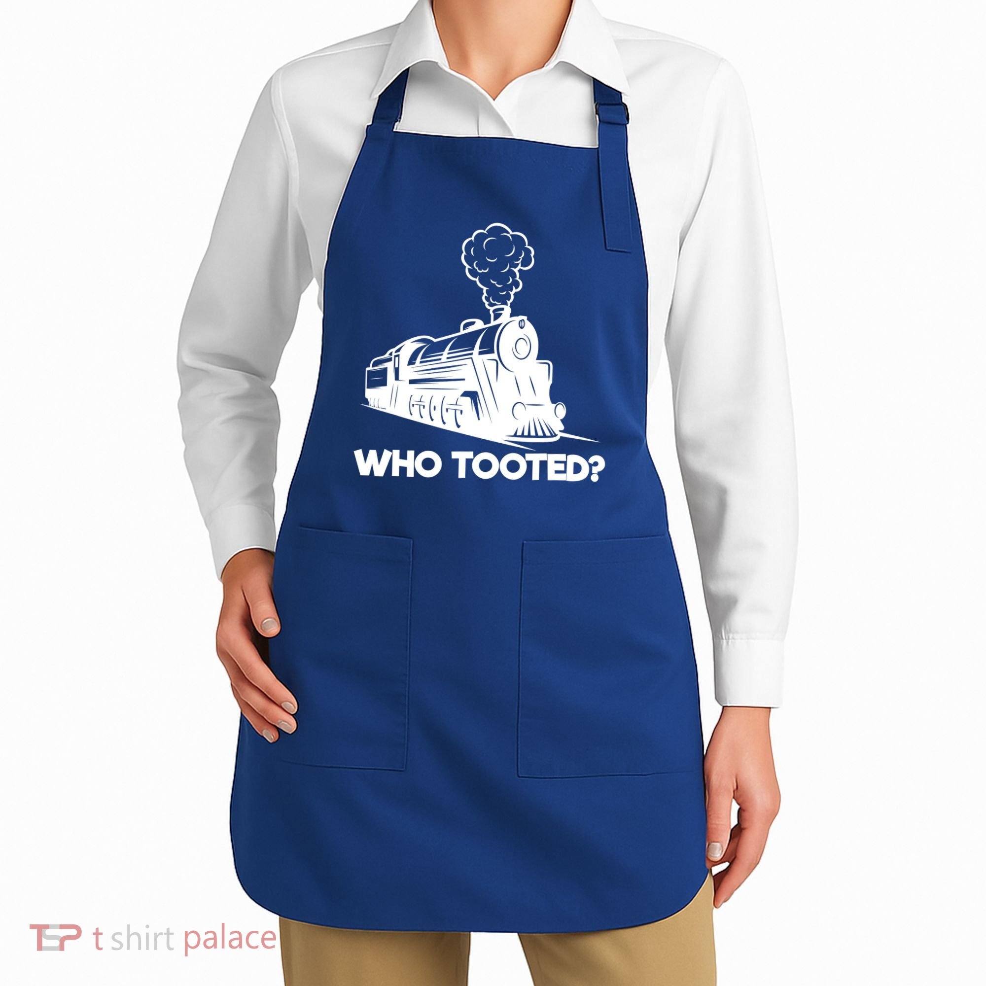 Who Tooted Funny Train Lovers & Railroad Model Trains Apron