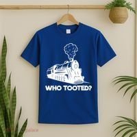 Who Tooted Funny Train Lovers & Railroad Model Trains T-Shirt thumb 2
