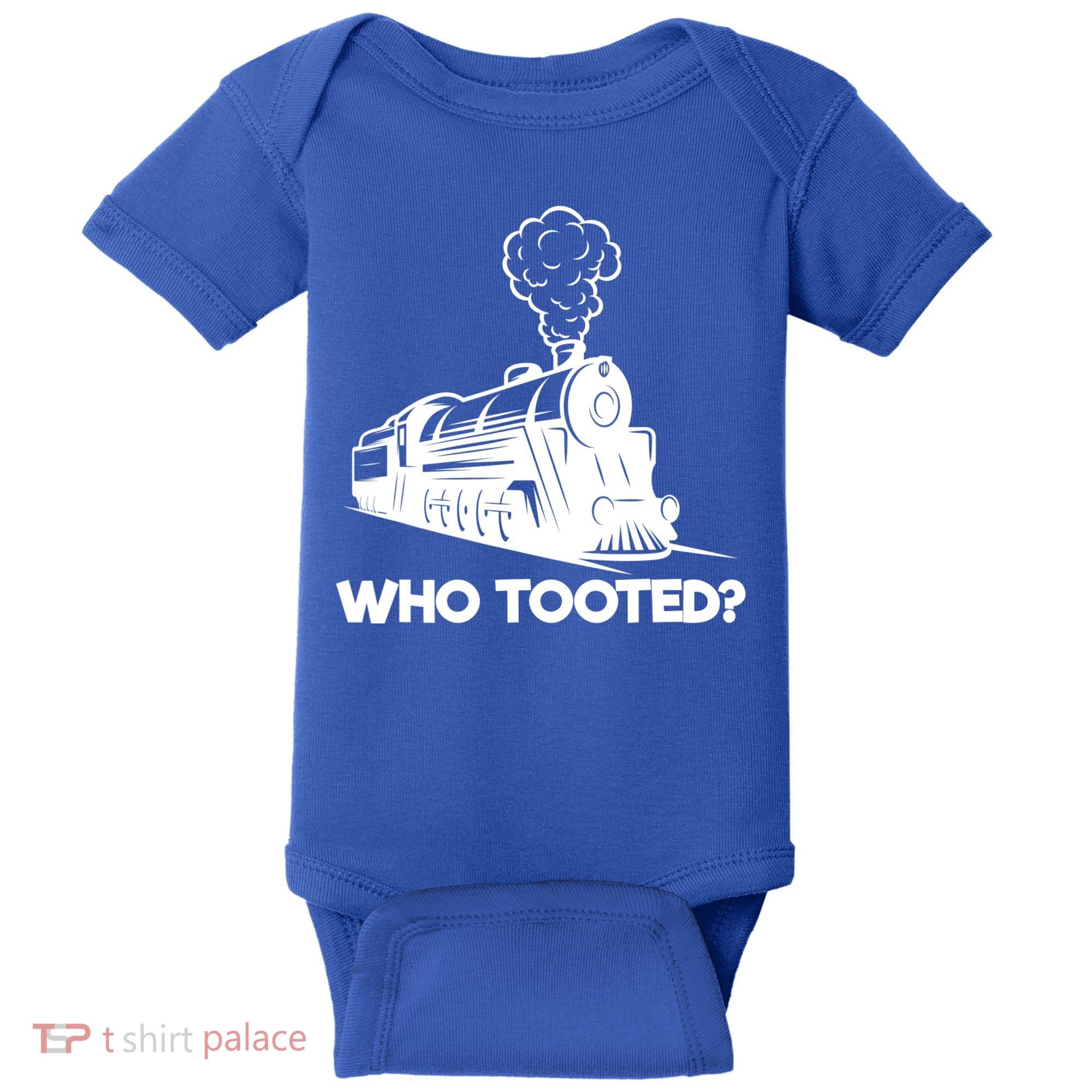 Who Tooted Funny Train Lovers & Railroad Model Trains Baby Bodysuit
