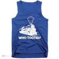 Who Tooted Funny Train Lovers & Railroad Model Trains Tank Top thumb 0