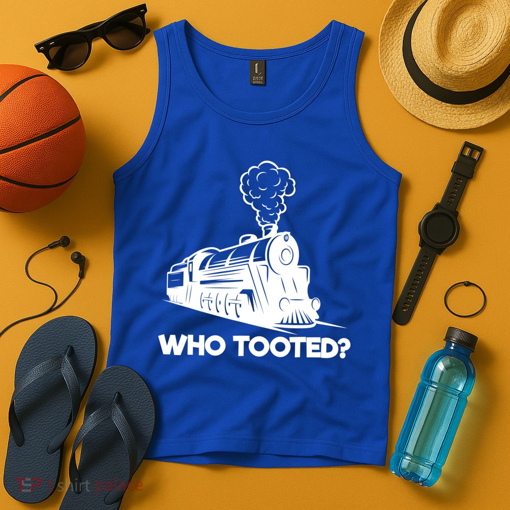 Who Tooted Funny Train Lovers & Railroad Model Trains Tank Top