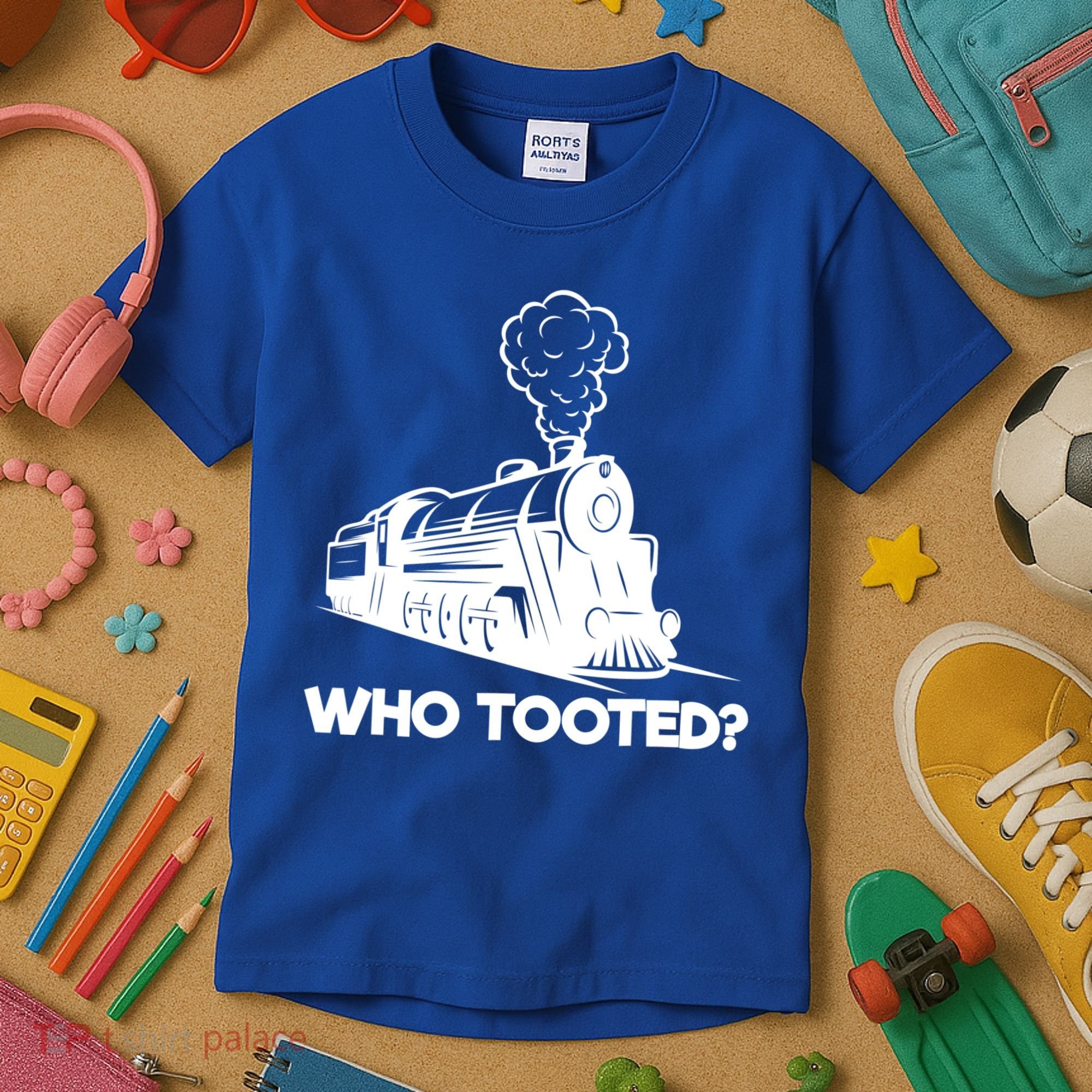 Who Tooted Funny Train Lovers & Railroad Model Trains Kids T-Shirt