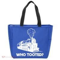Who Tooted Funny Train Lovers & Railroad Model Trains Tote Bag thumb 0
